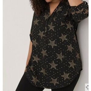 Torrid Harper Georgette Pullover 3/4 sleeve tunic blouse, size 2 (2x 18/20).